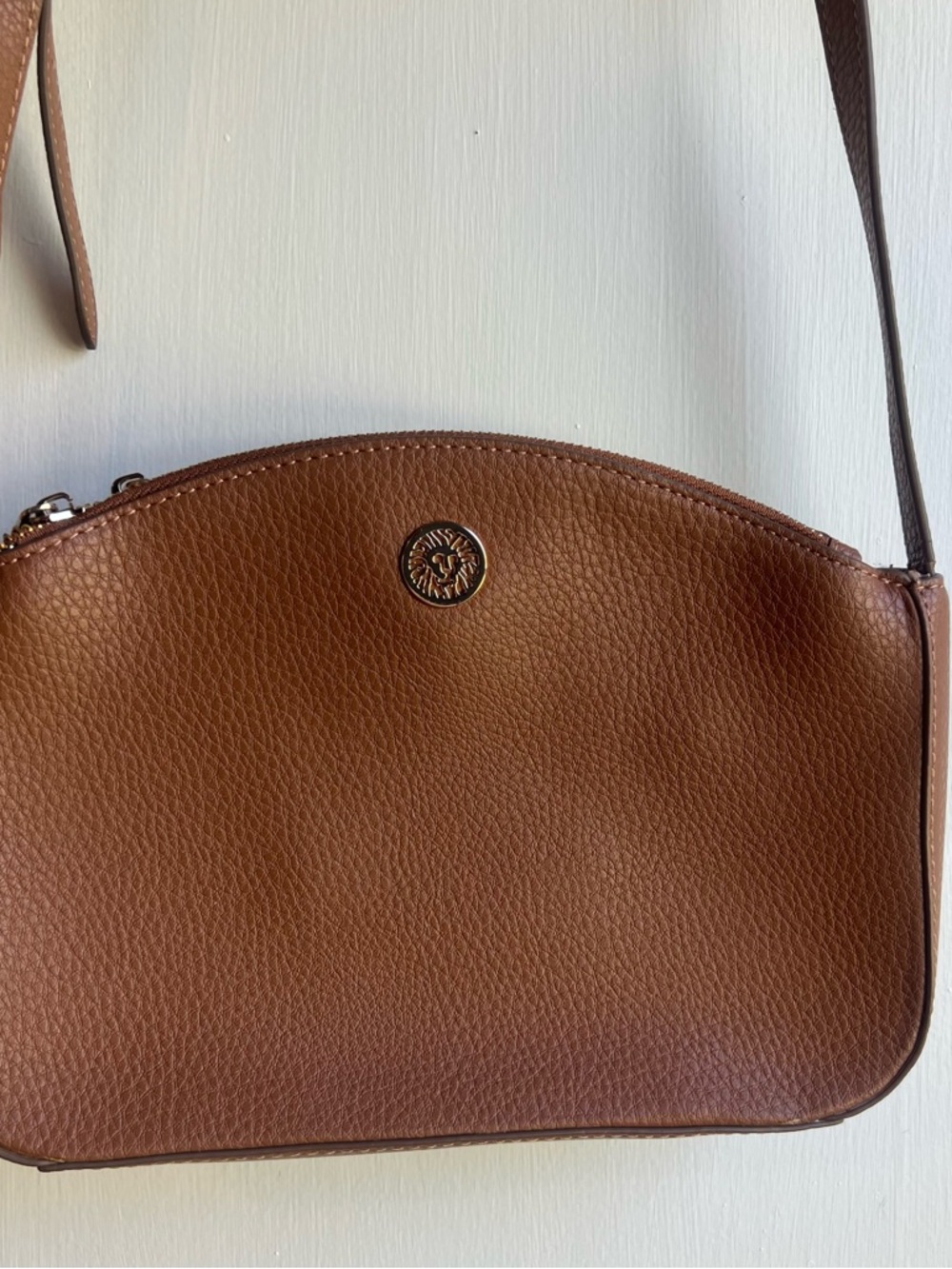Anne Klein Tan Pebbled Crossbody Bag - Picture 2 of 11